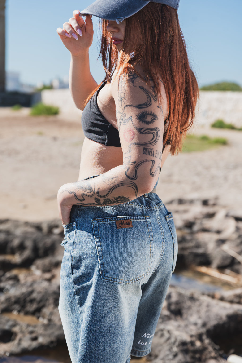 NICE Demin Shorts Faded Distressed