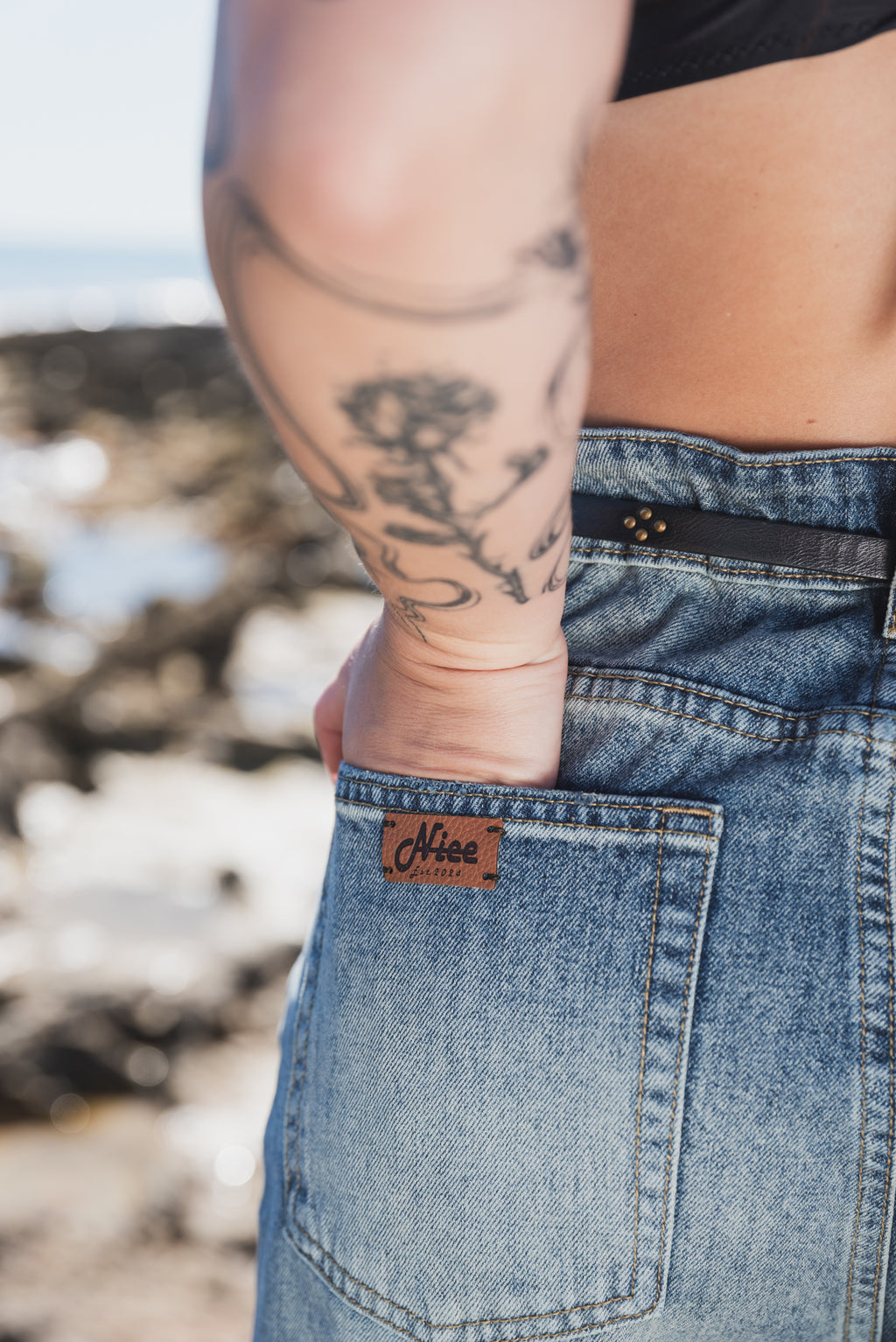 NICE Demin Shorts Faded Distressed