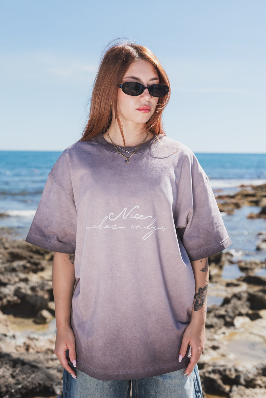 NICE Reverse Dyed Loose Tee "PURPLE"