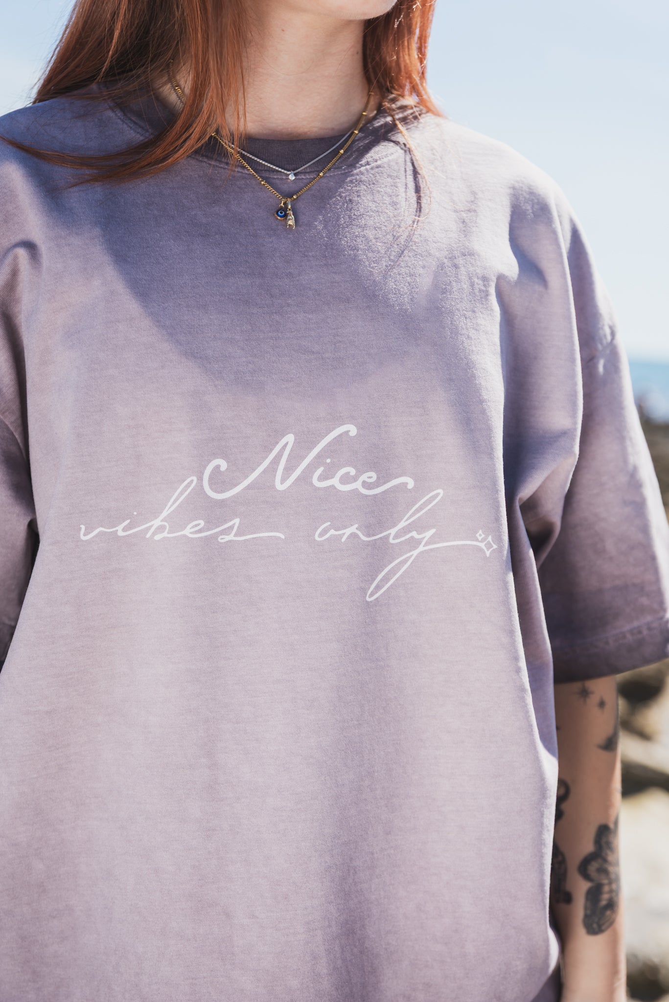 NICE Reverse Dyed Loose Tee "PURPLE"
