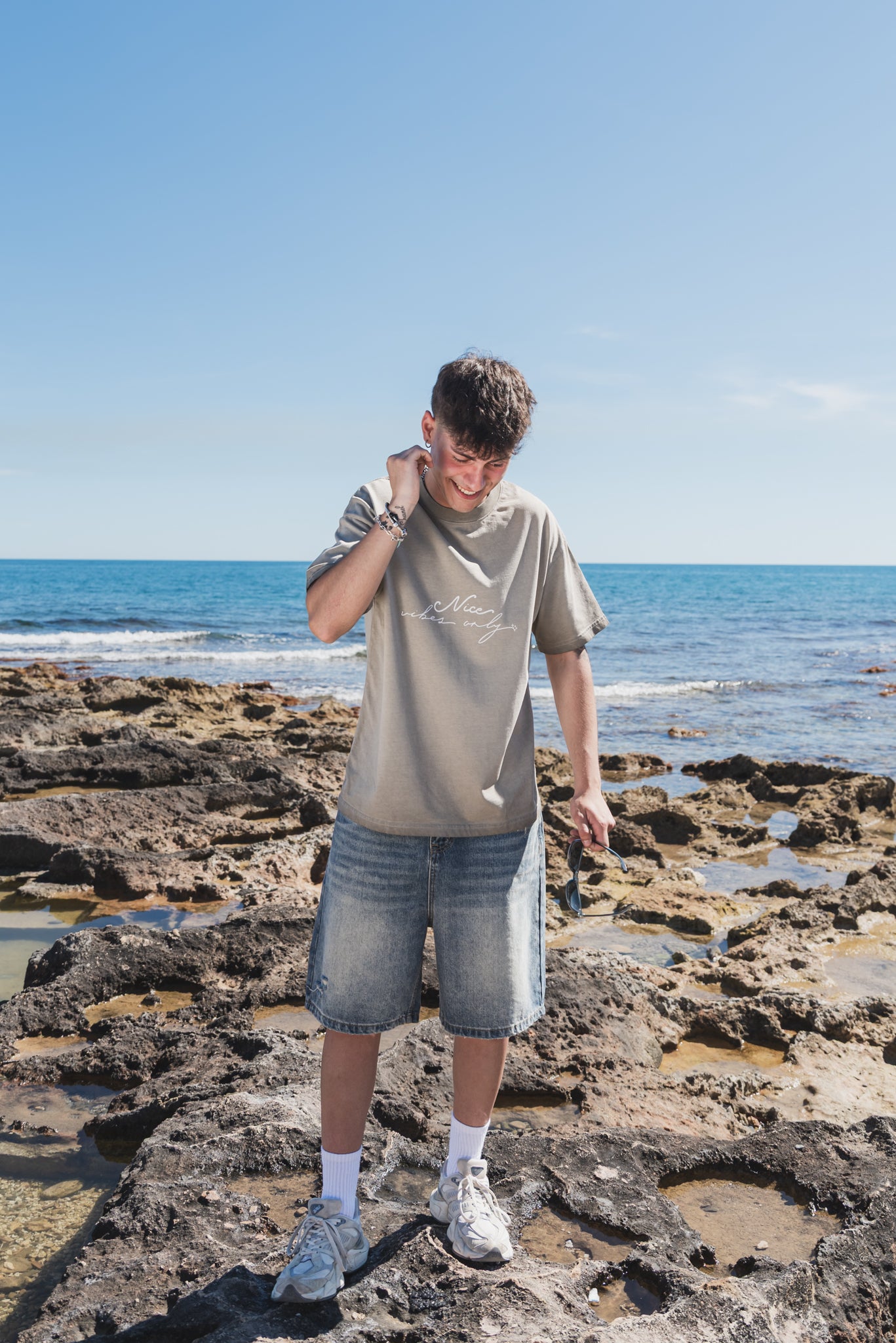 NICE Reverse Dyed Loose Tee "KHAKI"