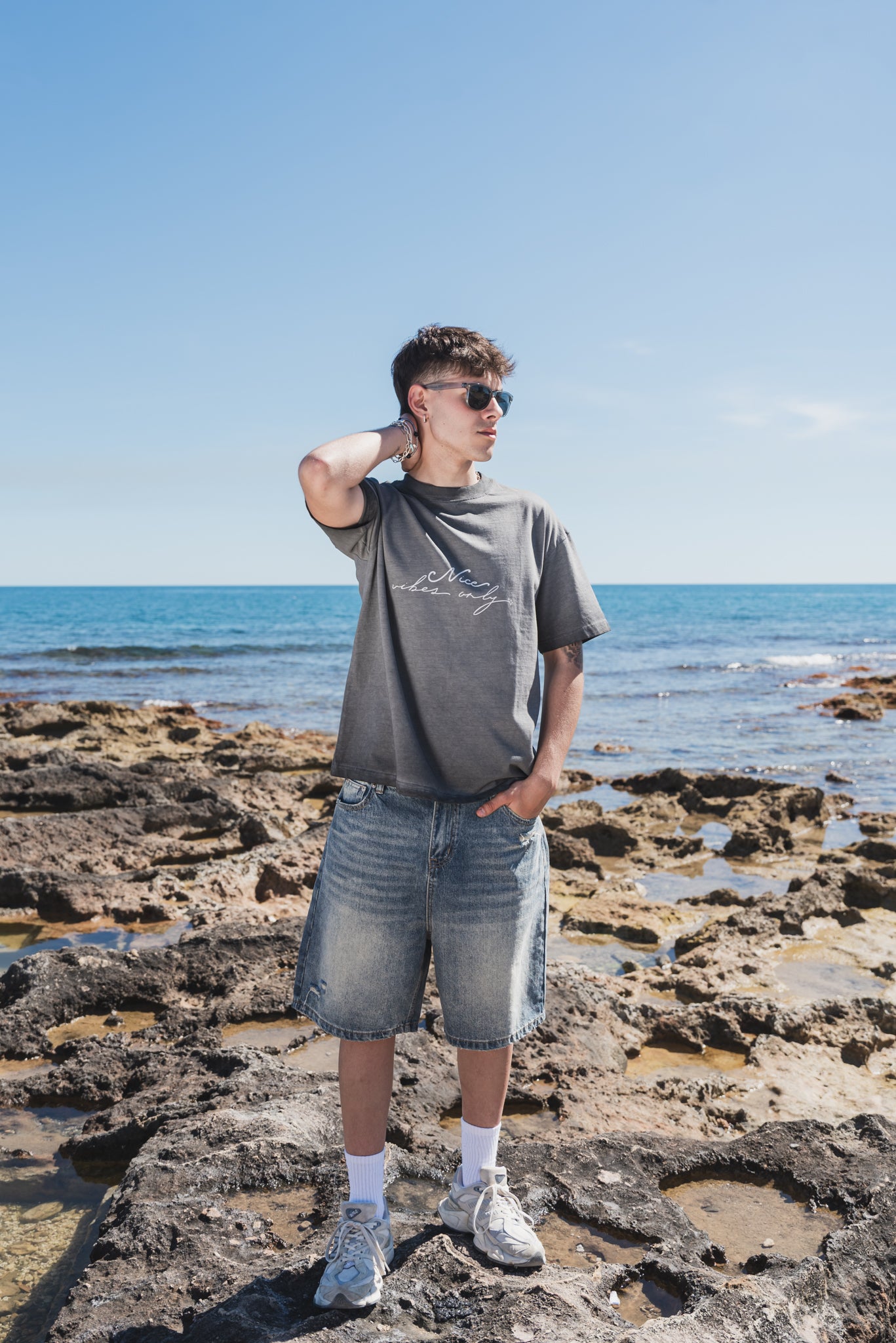 NICE Reverse Dyed Loose Tee "DARK GREY"