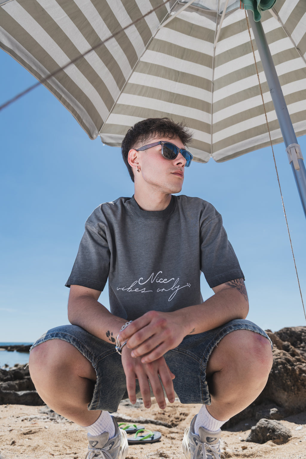 NICE Reverse Dyed Loose Tee "DARK GREY"