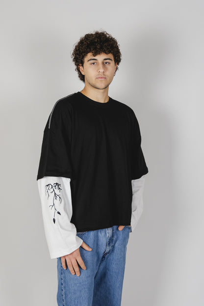 NICE T-SHIRT LONG SLEEVE double color "DARK"