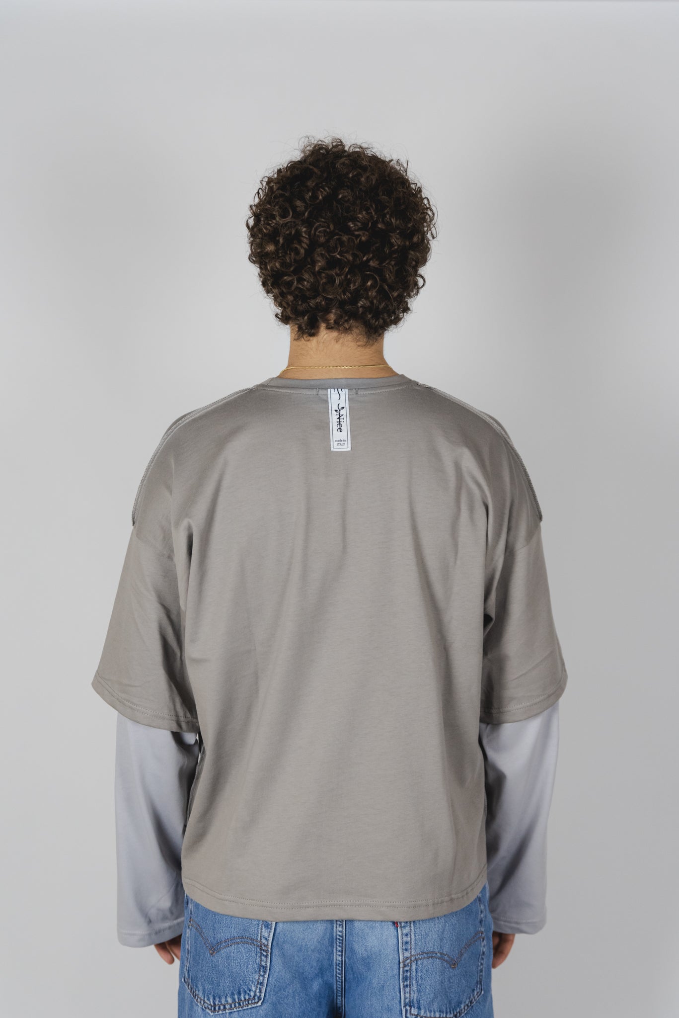 NICE T-SHIRT LONG SLEEVE double color "STONE"