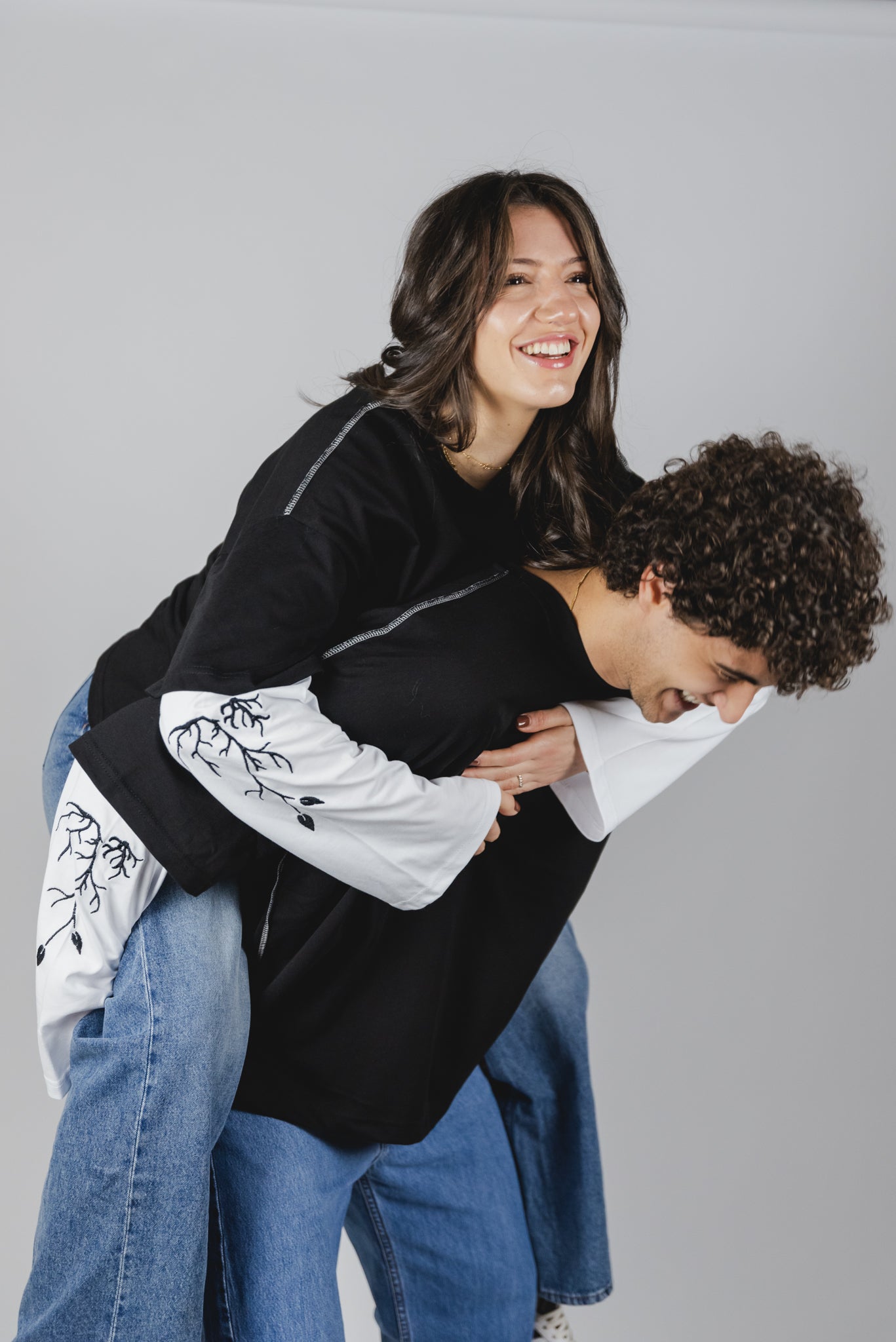 NICE T-SHIRT LONG SLEEVE double color "DARK"