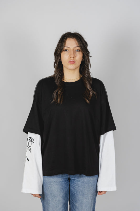 NICE T-SHIRT LONG SLEEVE double color "DARK"